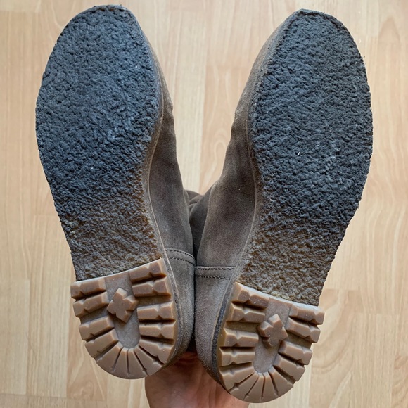 Prada Brown Suede Round-toe Slouchy Boots Sz 35 - Picture 3 of 8